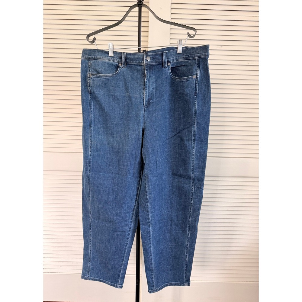 Eileen Fisher Organic Cotton Stretch ankle lantern Jeans Blue 1X NWT